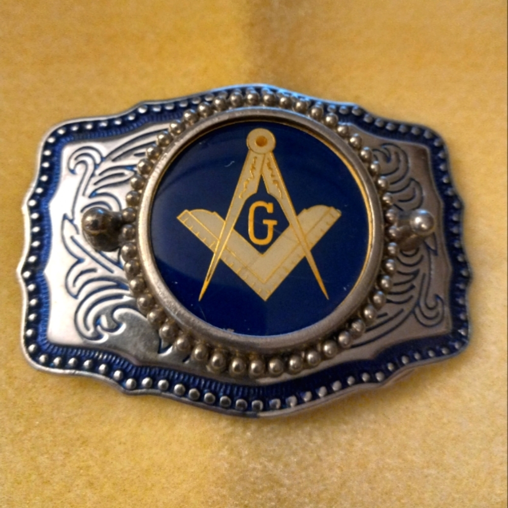Mason belt buckle Masonic emblem